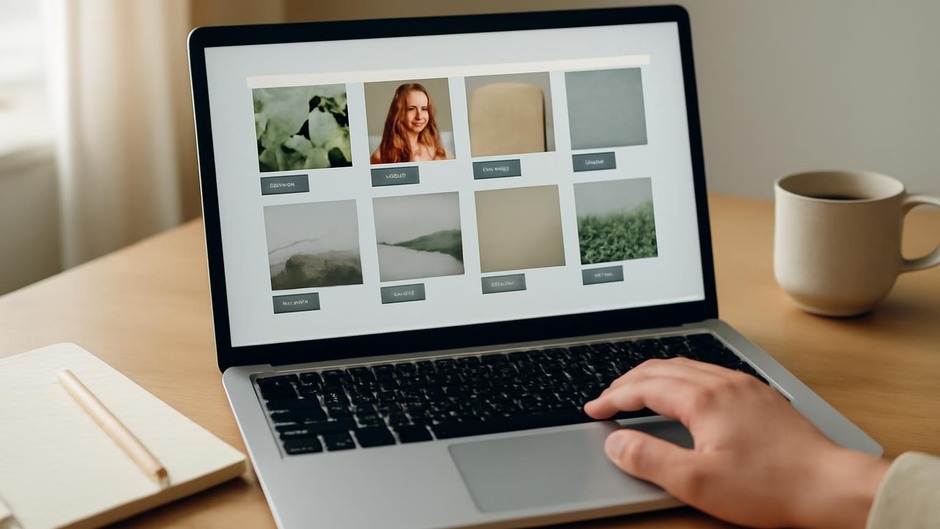 A structured digital folder of images and tagged references on a screen